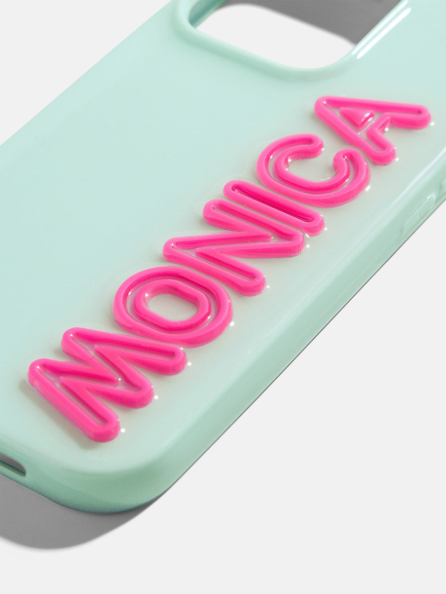 Fine Line Custom iPhone Case - Mint Green/Hot Pink