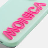 Fine Line Custom iPhone Case - Mint Green/Hot Pink