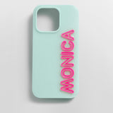 Fine Line Custom iPhone Case - Mint Green/Hot Pink