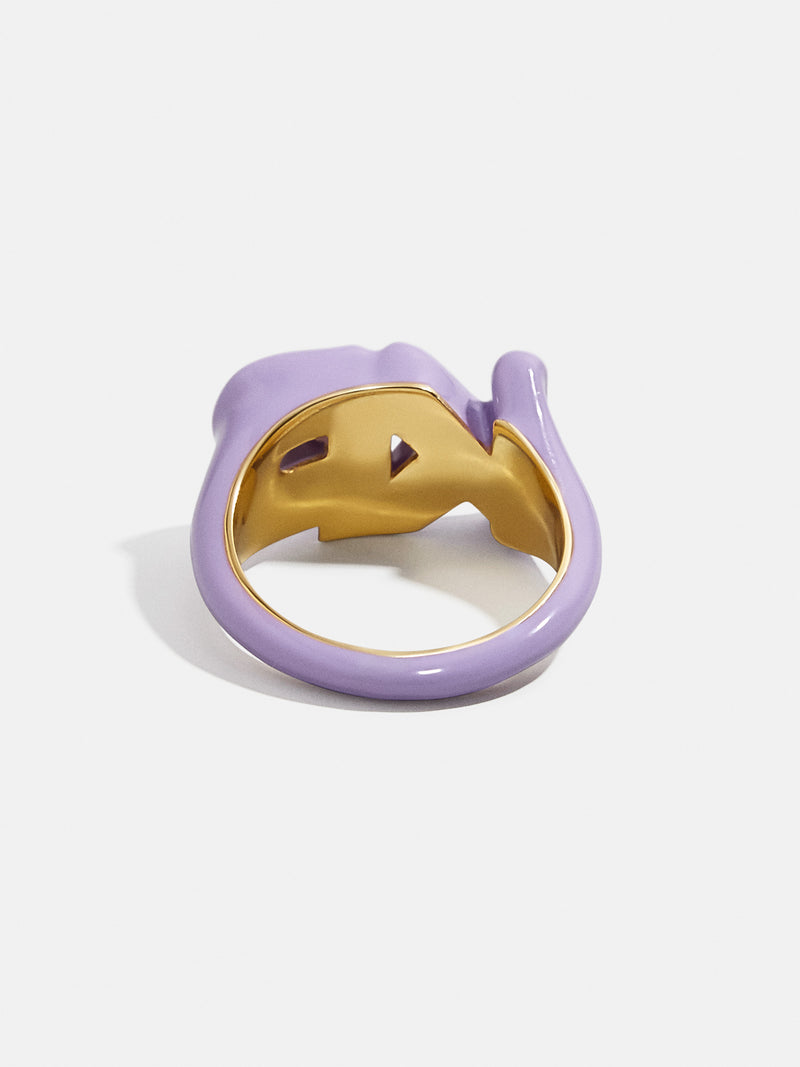 Double Initial Custom Block Ring - Purple – Initial enamel ring – BaubleBar