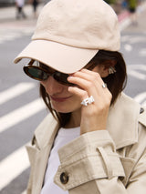 BaubleBar Custom Double Initial Enamel Block Ring - White - 
    Enamel initial ring
  
