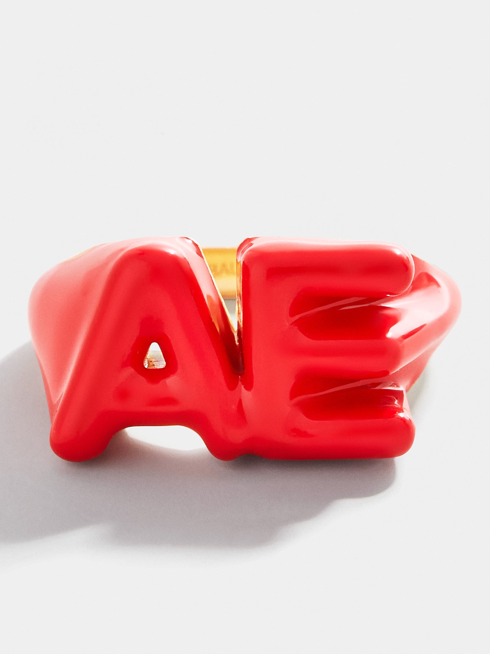 Block Enamel Custom Initial Ring - Red – Enamel initial ring – BaubleBar