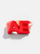 Block Enamel Custom Initial Ring - Red