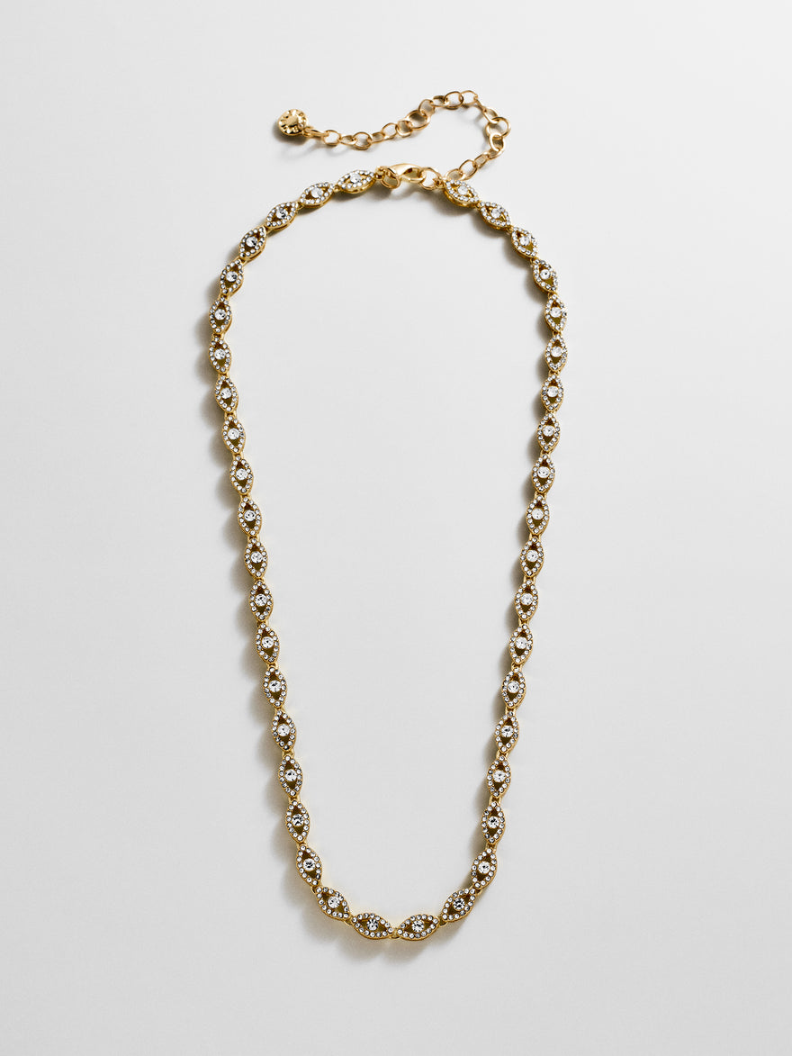 Evil Eye On Repeat Tennis Necklace - Gold/Pavé