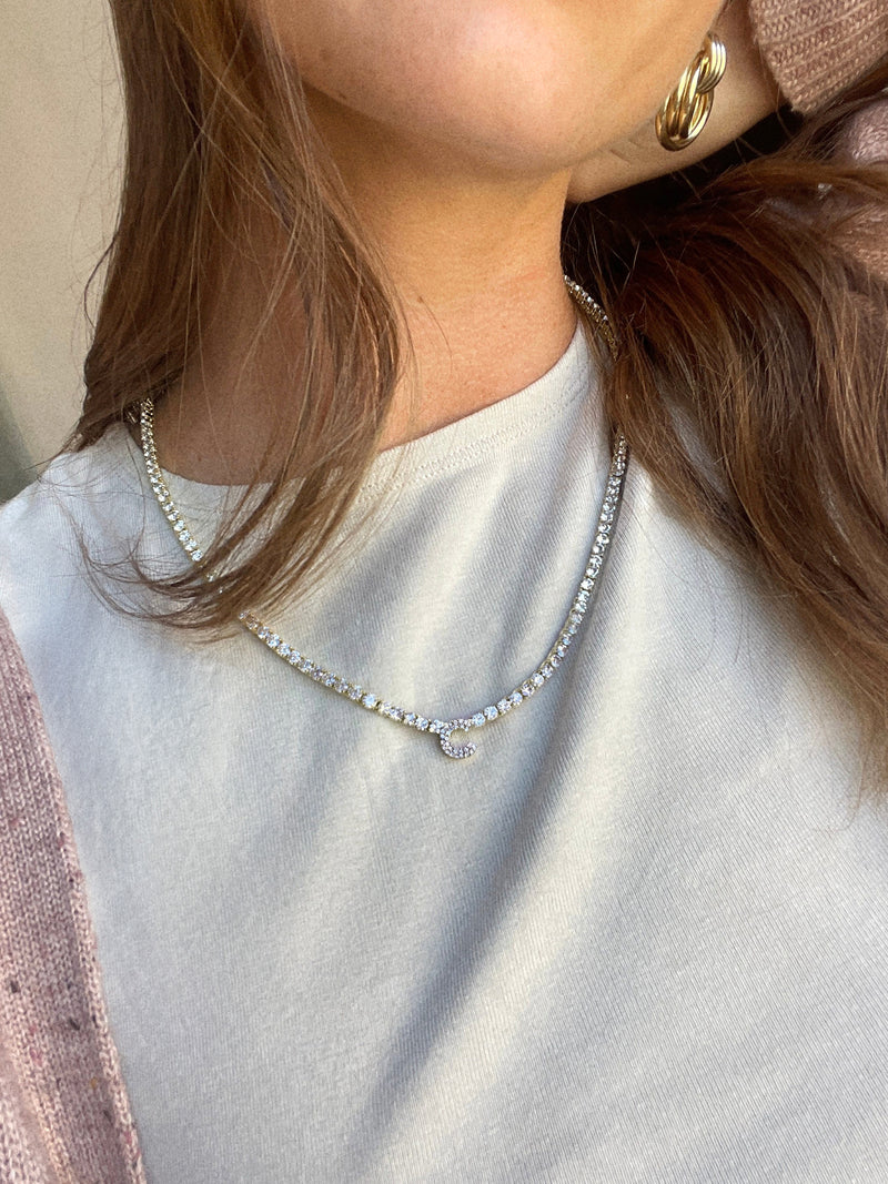 BaubleBar Initial Tennis Necklace - Gold/Pavé - 
    Our (Biggest) End of Year Sale. Prices as marked.
  
