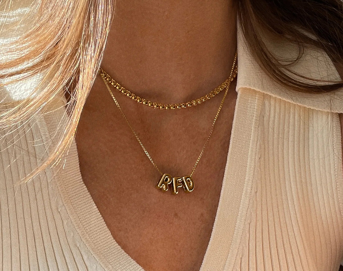 Bubble Letter Custom Necklace - Small Bubble Letter
