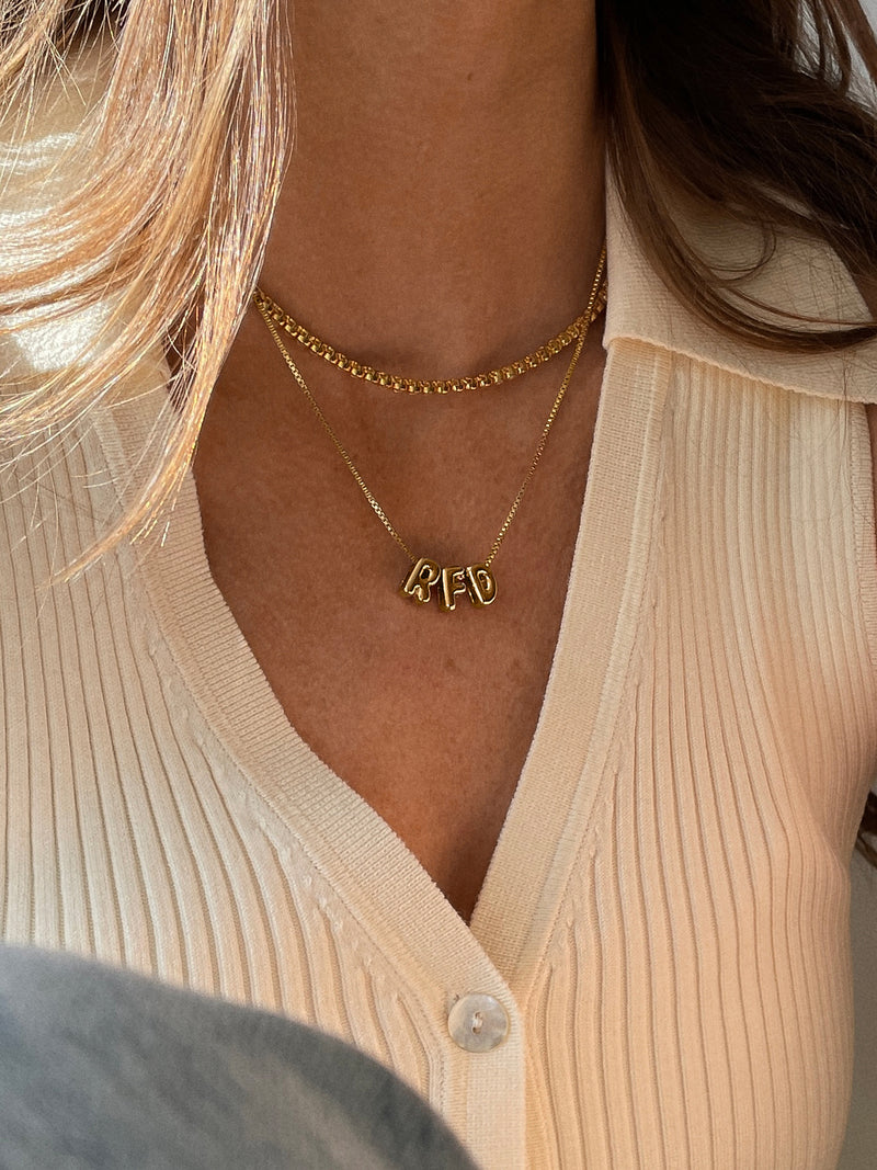Bubble Letter Necklace Gold Qyalie Chunky Bubble Gold Initial Letter Necklace For Women Balloon Statement Dainty Alphabet Pendant 14K Gold Plated Puffy Name Personalized Jewelry (S, Gold Summer Maxi Dress