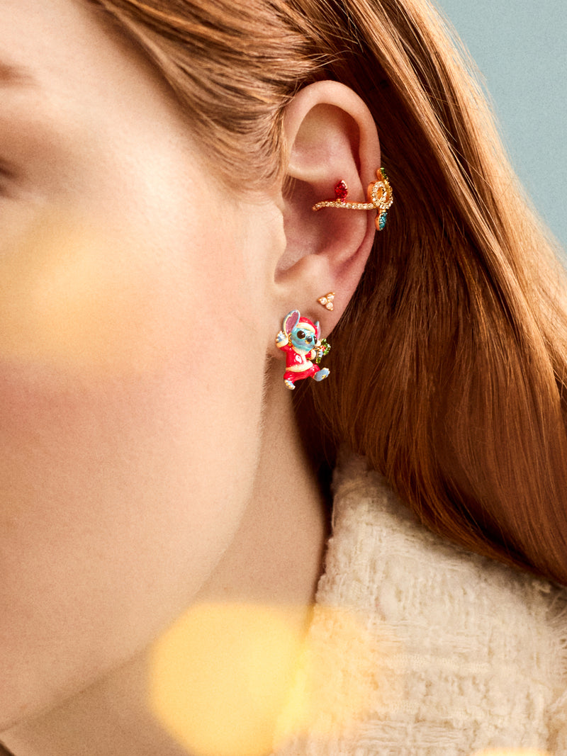 BaubleBar Disney Stitch Santa Earrings - Red - 
    Disney Stitch holiday earrings
  
