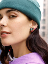 BaubleBar Disney Mickey Mouse Jolly Fir Holly Earrings - Holiday Wreath Delicate Stud Earrings