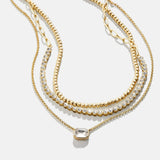 Kenna Layered Necklace - Gold/Pavé