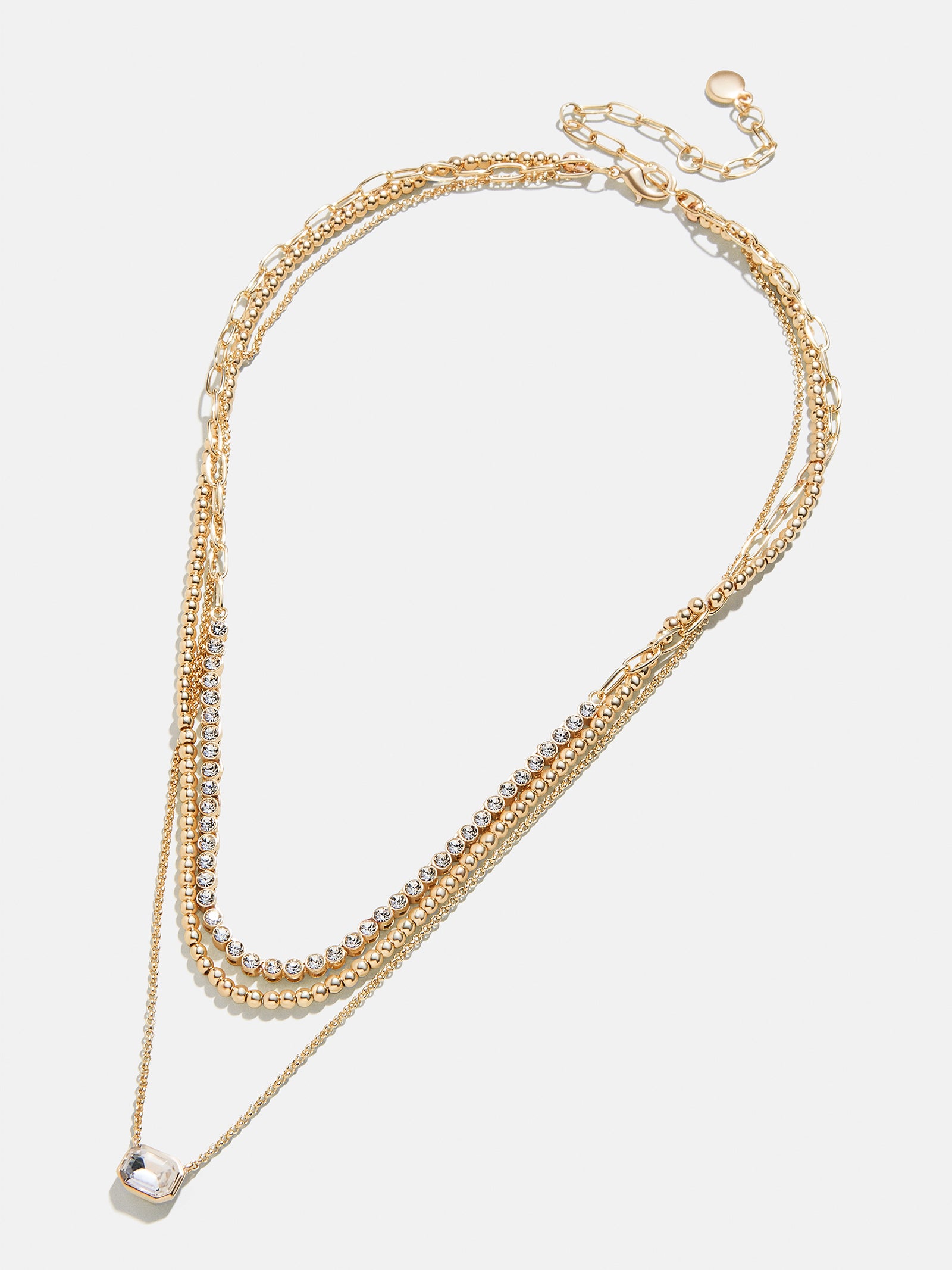 Kenna Layered Necklace - Gold/Pavé – Pre-layered tennis