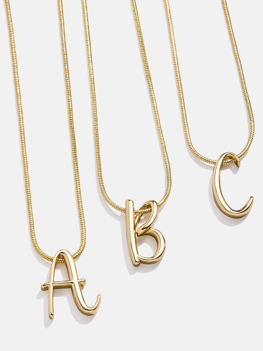 Classic Script Initial Necklace - Classic Script – Script initial ...