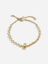 BaubleBar E - 
    Gold chucky initial pull-tie bracelet
  
