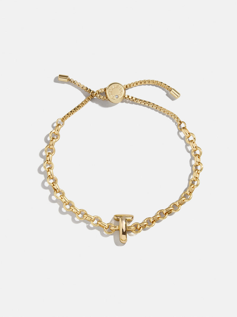 BaubleBar T - 
    Gold chucky initial pull-tie bracelet
  

