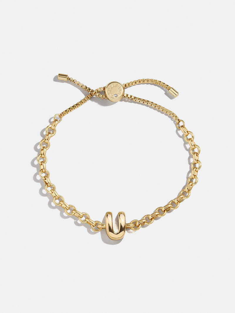 BaubleBar U - 
    Gold chucky initial pull-tie bracelet
  
