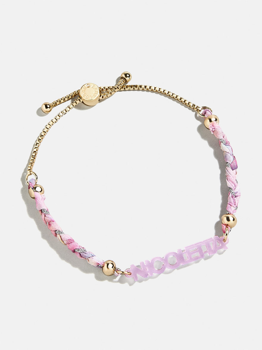 Acrylic Kids' Custom Nameplate Bracelet - Translucent Purple