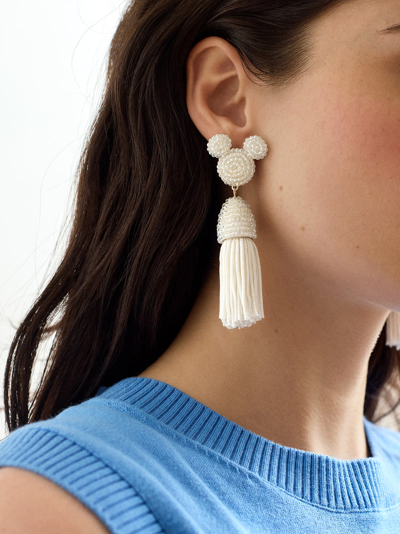 BaubleBar Disney Mickey Mouse Tassel Earrings - White - 
    Enjoy 20% off - This Week Only
  
