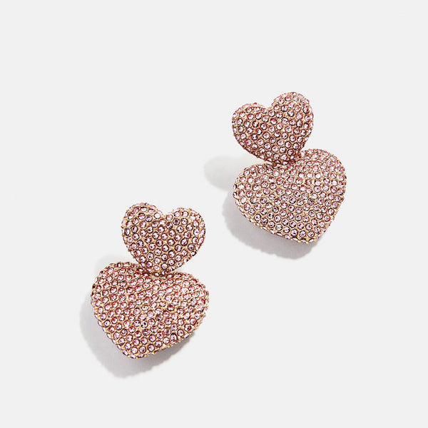 ●JUDY AND PAUL● Petty lovely net heart piercing Pair of 14G Gold Pink Opal Heart Ends Nipple Barbell. Nipple