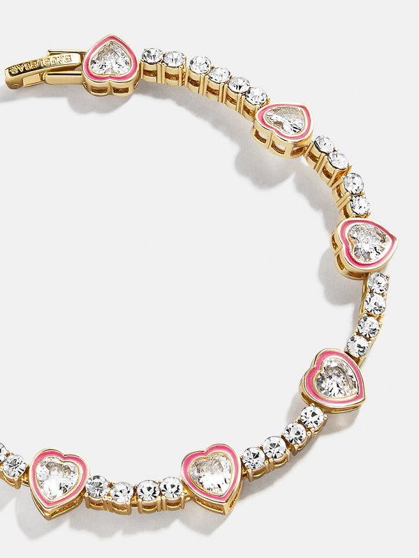 Daphne Tennis Bracelet - Gold/Pink