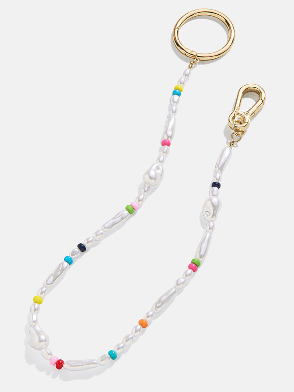 Raina Beaded Bag Charm - White/Multi