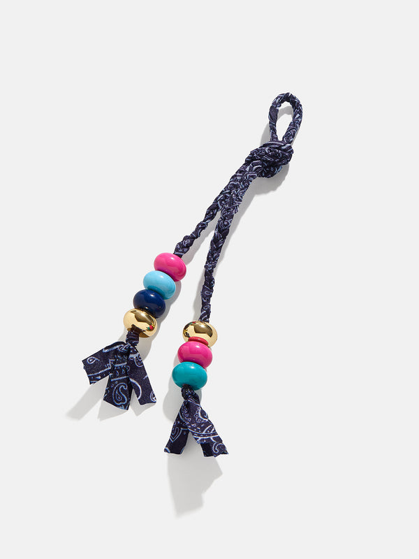 Braided Bandana Bag Charm - Navy