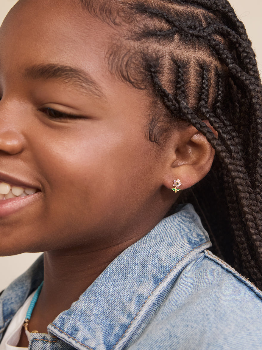 Flora 18K Gold Vermeil Kids' Flower Earrings - Flower