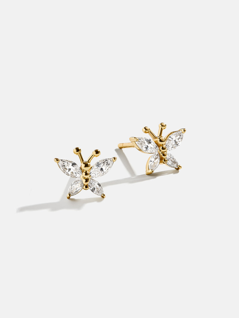 Soar 18K Gold Kids' Butterfly Earrings Butterfly – Cubic