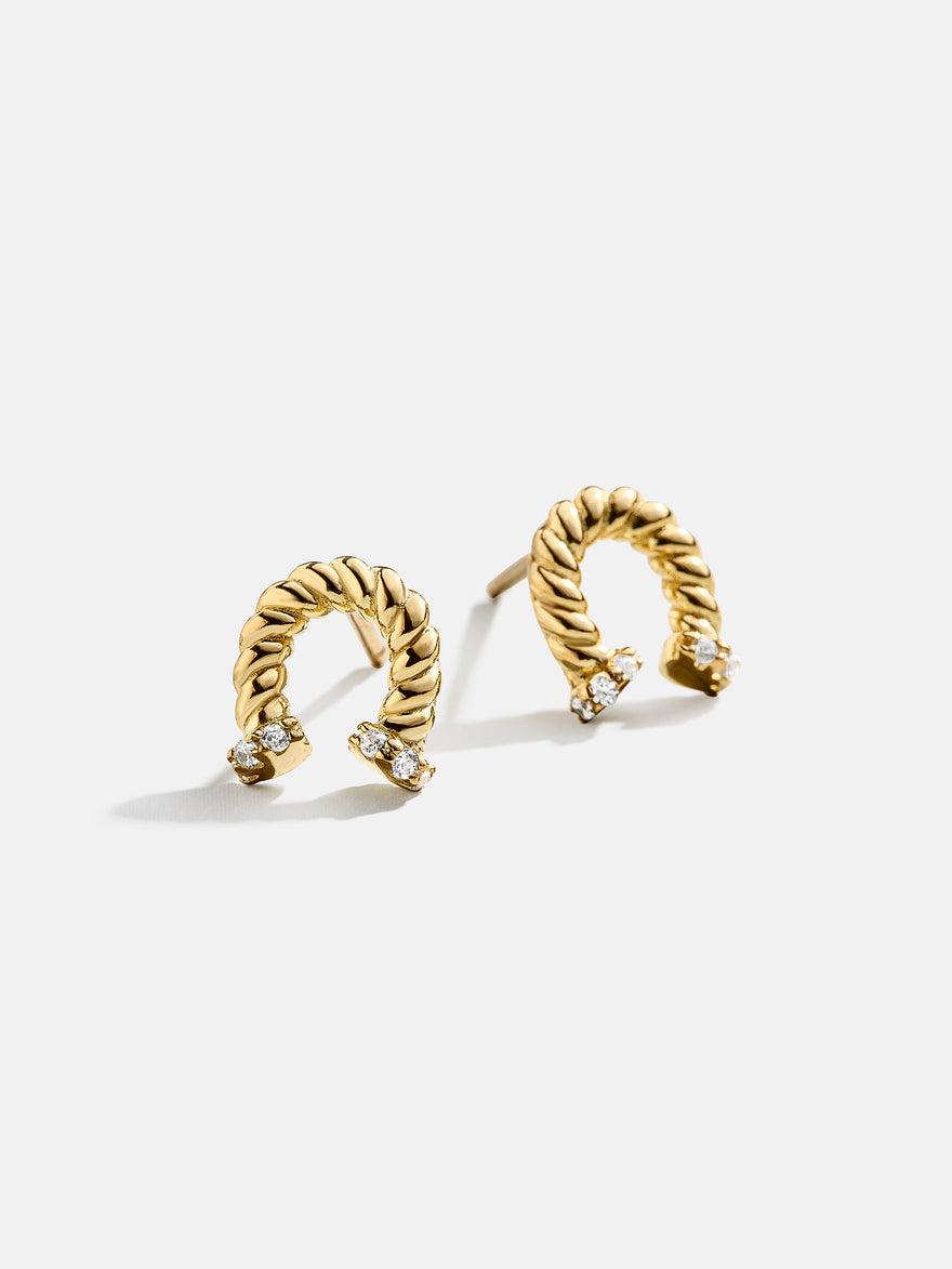 Lucky You 18K Gold Vermeil Kids' Horseshoe Earrings - Horseshoe