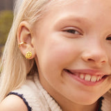 Smile Drip 18K Gold Kids' Earrings - Smiley
