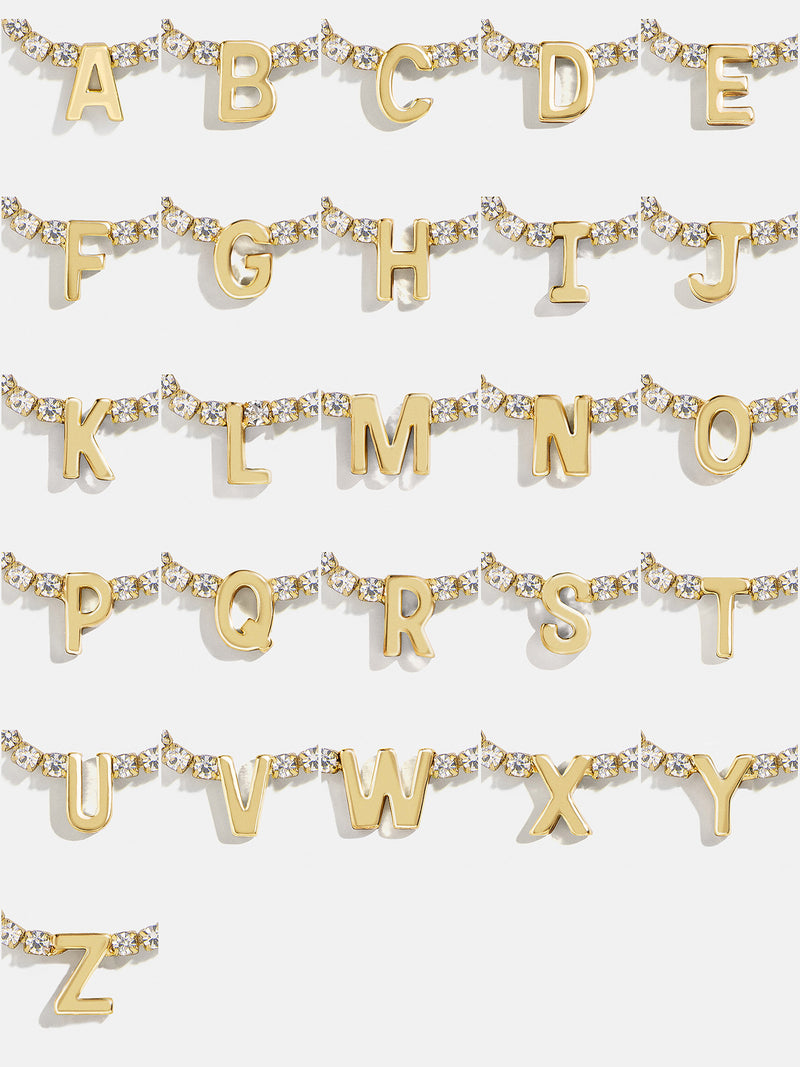 BaubleBar Ruth Initial Tennis Necklace - Gold/Pavé - 
    Enjoy an extra 20% off sale - This Week Only
  
