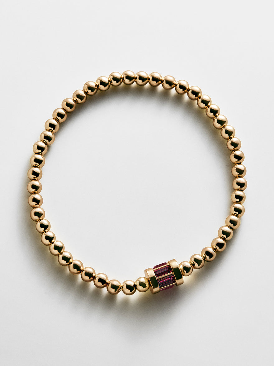 Tatum Baguette Pisa Bracelet - Garnet