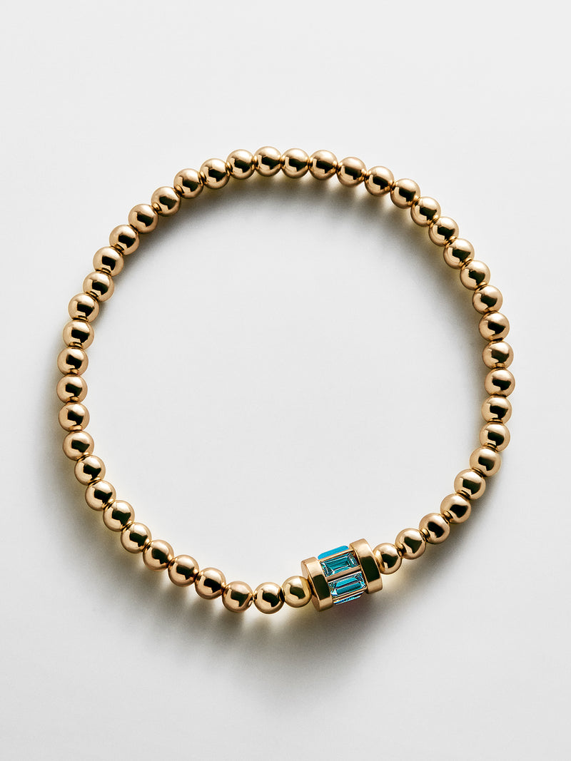 Tatum Baguette  Pisa Bracelet - Blue Zircon