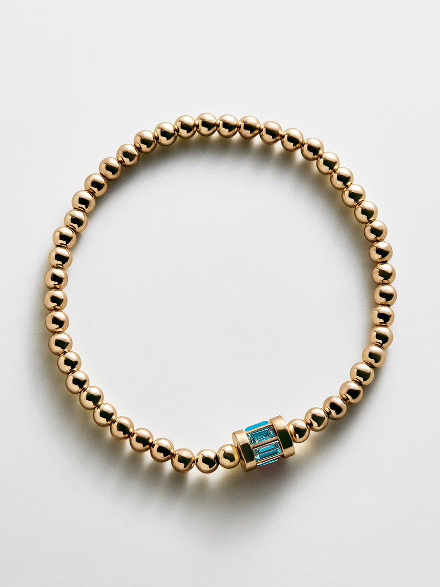 Tatum Baguette  Pisa Bracelet - Blue Zircon