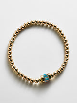 BaubleBar Tatum Baguette  Pisa Bracelet - Blue Zircon - 
    Personalized gold beaded bracelet 
  
