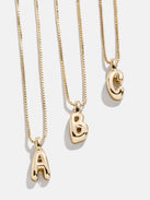 Gwen Mini Bubble Initial Necklace - Gold