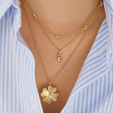 Gwen Mini Bubble Initial Necklace - Gold