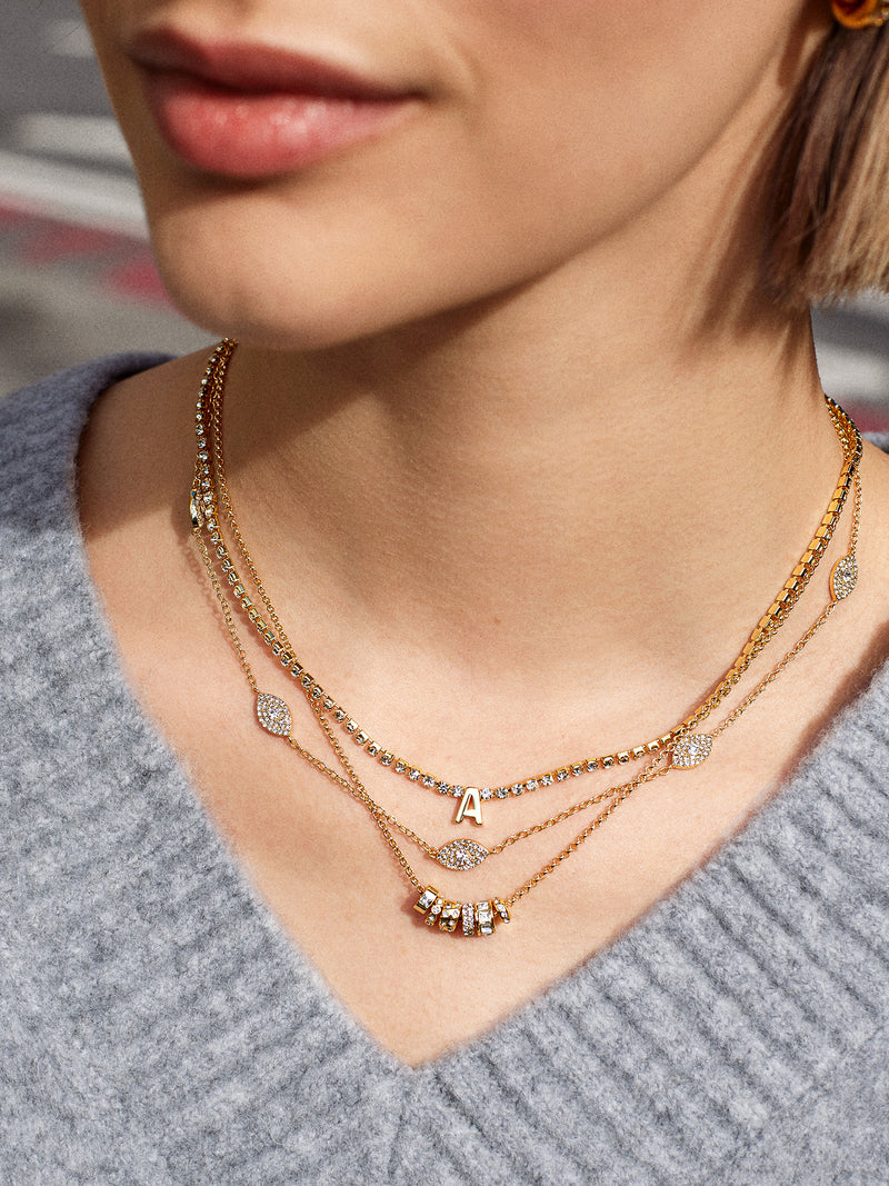 BaubleBar Ruth Initial Tennis Necklace - Gold/Pavé - 
    Enjoy an extra 20% off sale - This Week Only
  
