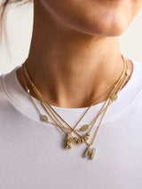 BaubleBar Renee Charm Necklace - Gold/Pavé - 
    Gold charm necklace
  
