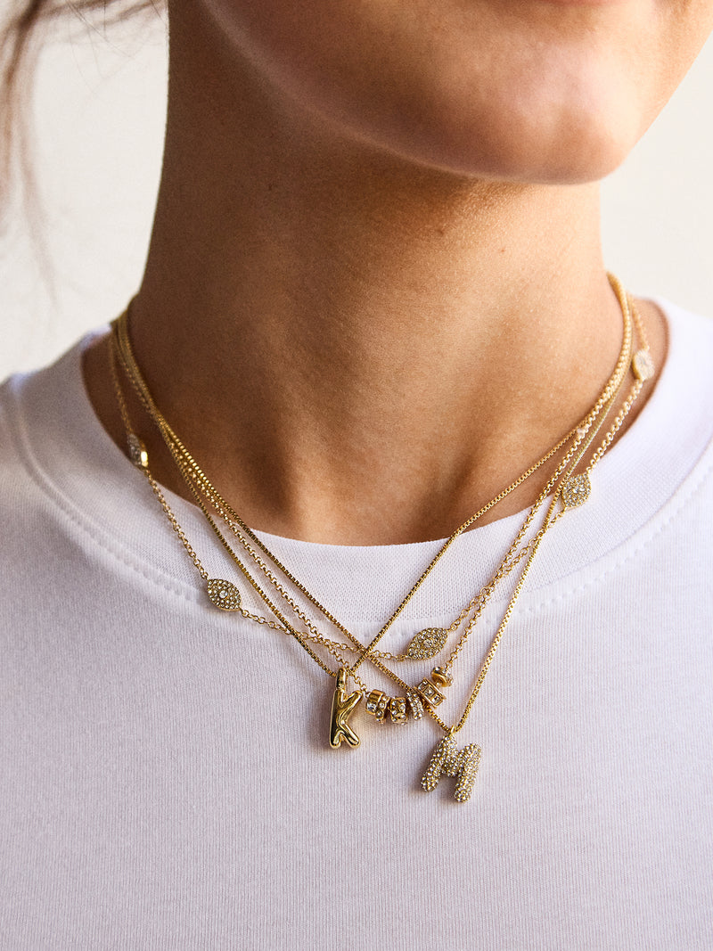BaubleBar Renee Charm Necklace - Gold/Pavé - 
    Gold charm necklace
  
