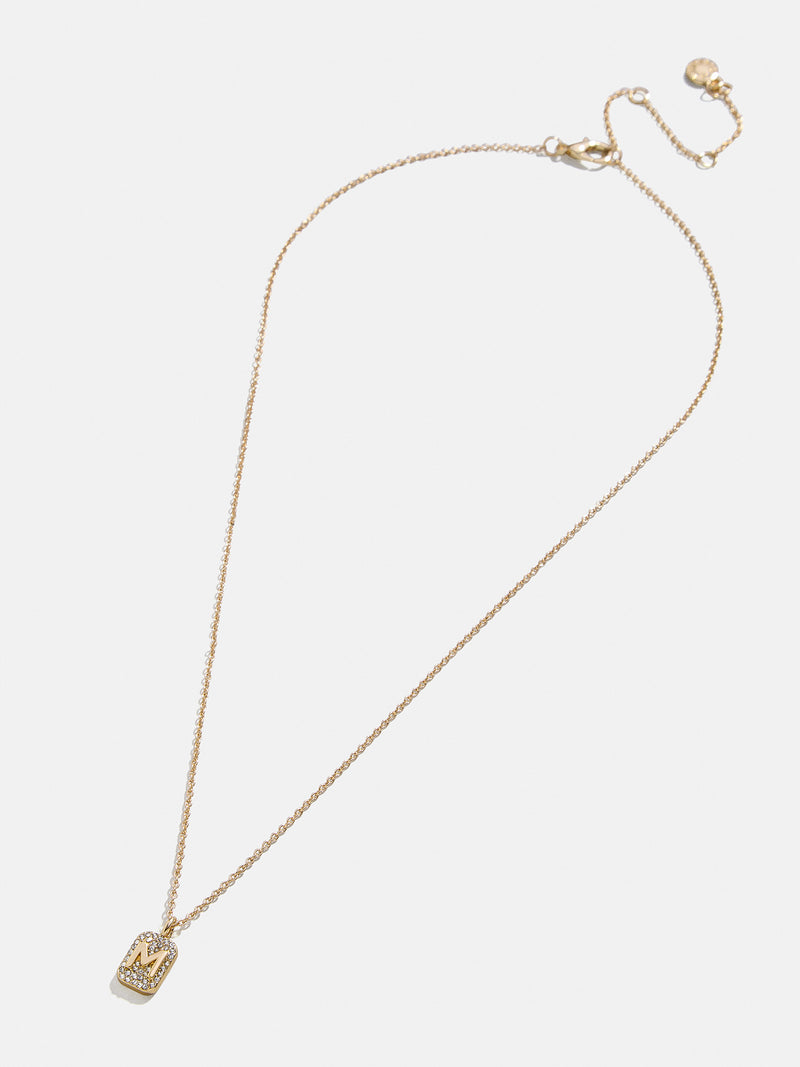 BaubleBar Tina Block Initial Necklace - Gold/Pavé - 
    Initial pendant necklace
  
