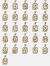 BaubleBar Tina Block Initial Necklace - Gold/Pavé - 
    Initial pendant necklace
  
