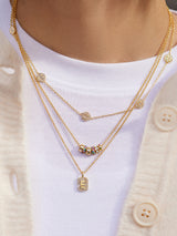 BaubleBar Tina Block Initial Necklace - Gold/Pavé - 
    Initial pendant necklace
  
