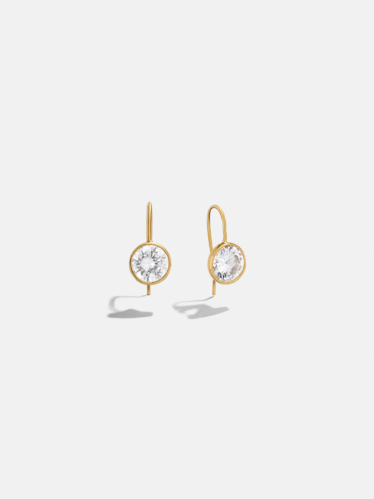 Fallon 18K Gold Bezel Earrings - Gold/Pavé