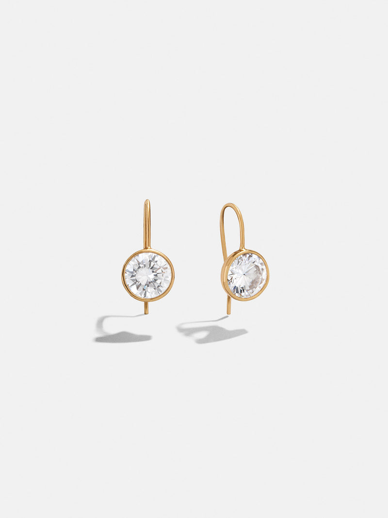 Fallon 14K Gold Bezel Earrings - 10MM Stone
