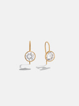 BaubleBar Fallon 14K Gold Bezel Earrings - 10MM Stone - 
    14K gold plated sterling silver, Cubic Zirconia stones
  
