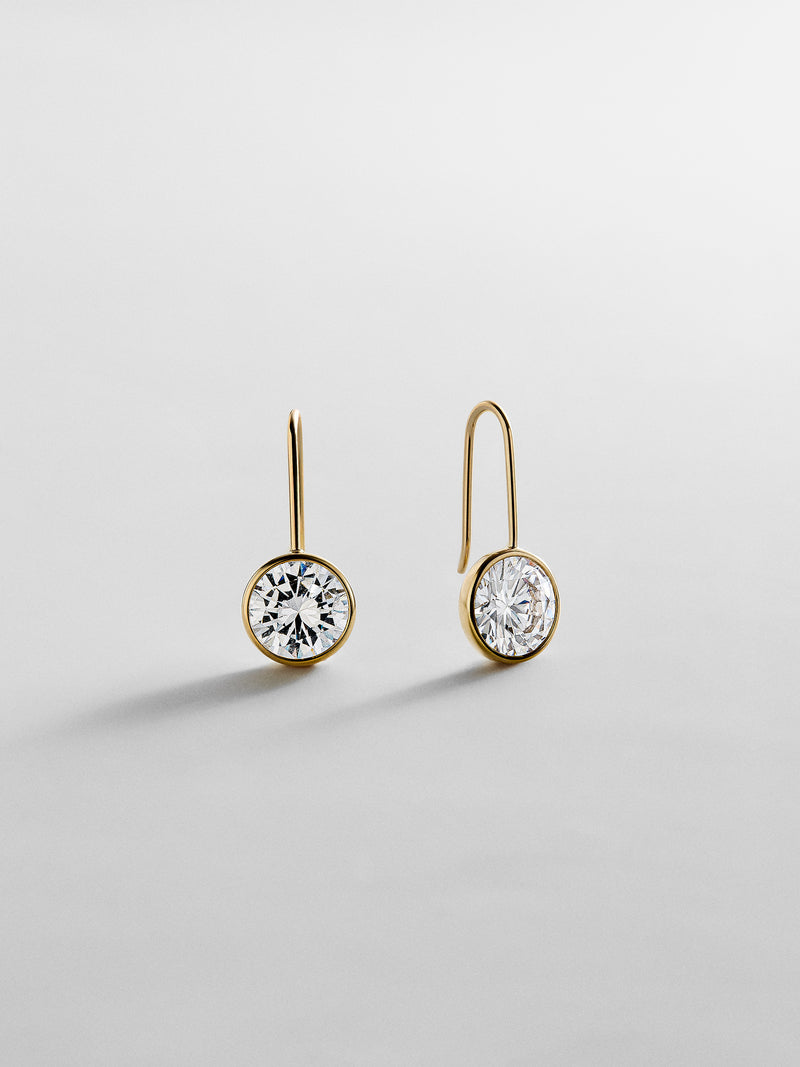 Fallon 14K Gold Bezel Earrings - 10MM Stone