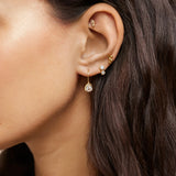 Drew 14K Gold Earrings - Gold/Pavé