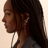 Shay 18K Gold Ear Cuff - Gold/Pavé