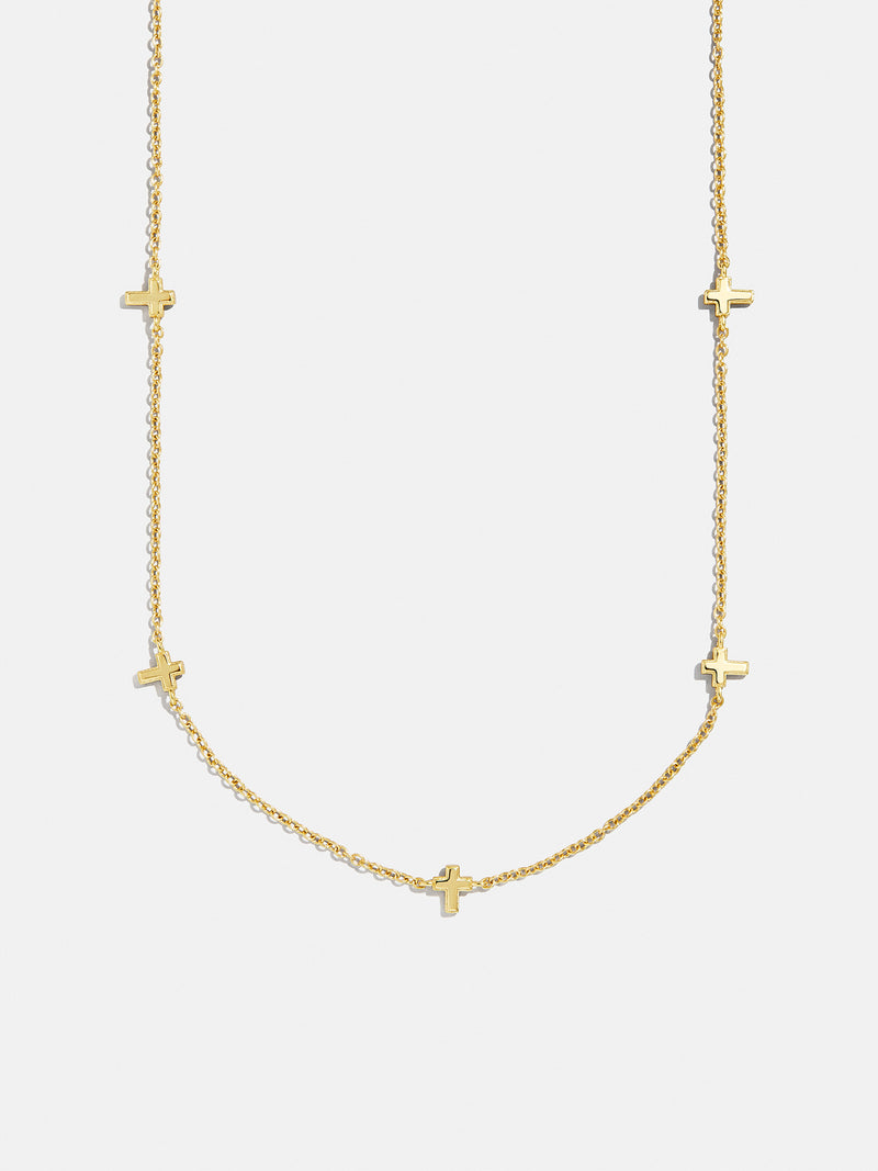 18K Gold Cross Necklace - Cross