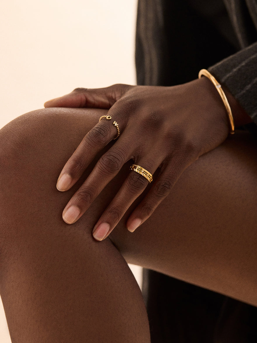 Zaria 18K Gold Vermeil Ring - Gold/Pavé